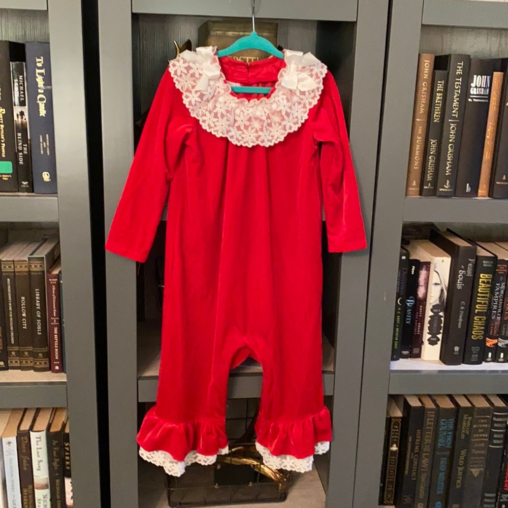 Bonnie Baby Christmas/Winter Valentines jumpsuit 24M